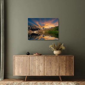 Kép - Visszaverődés a hegyi tóban (üvegen) (70x50 cm)