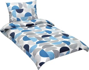 Bellatex Félkör pamut ágyneműhuzat kék, 140 x 200 cm, 70 x 90 cm, 140 x 200 cm, 70 x 90 cm