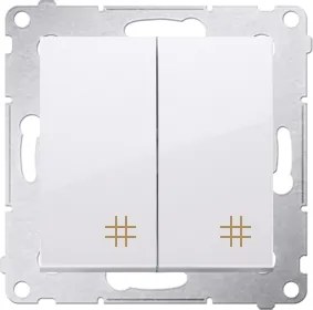Simon kettős keresztkapcsoló 54 fehér DW7/2.01/11 IP20