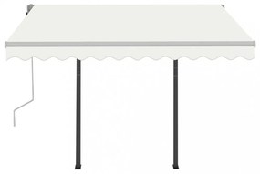 krémszínű kézzel kihúzható LED-es napellenző 3,5 x 2,5 m