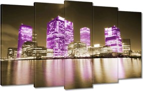 Vászonkép 100x60 Anglia lila felhőkarcolói