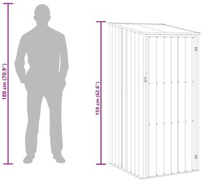 szürke horganyzott acél kerti fészer 87 x 98 x 159 cm