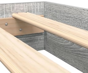 vidaXL Könyvespolcos Ágy tárolóval Szürke sonoma 160 x 200 cm Faanyag