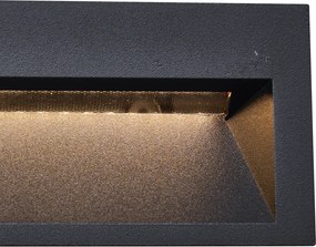 6 darabos modern süllyesztett fali lámpa szett fekete 16 cm LED-del IP65 - Mert