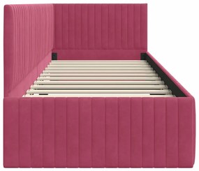 Sarokágy keret fejtámlával bordó 80 x 200 cm Bársony
