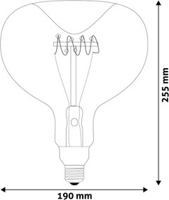 Avide LED Jumbo Filament Eshima 190x255mm Smoky 6W E27 2400K Fényerőszabályzós