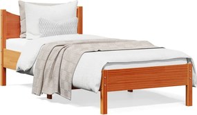 vidaXL viaszbarna tömör fenyőfa ágy matrac nélkül 100 x 200 cm