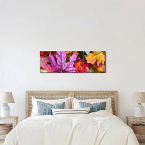 Kép - őszi levelek (órával) (90x30 cm)
