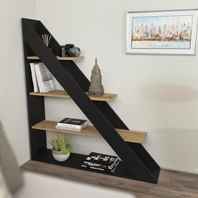 könyvespolc Pisagor - Black, Oak