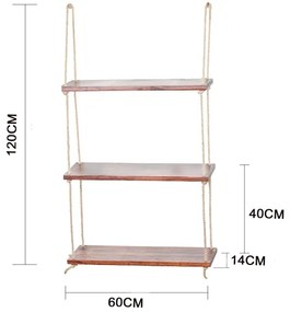 Függő polc 120x60 cm fenyő