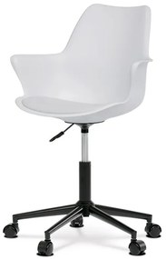 Irodai szék, szürke műanyag, Eco-bőr Ülőrésszel