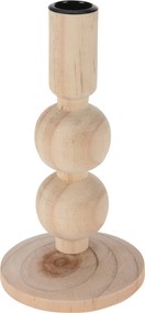 Fa gyertyatartó, natúr, magasság 17 cm