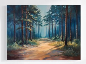 Vászonkép Canvas Tájkép Természet Erdő Fák Fenyő Út Ösvény 100x75