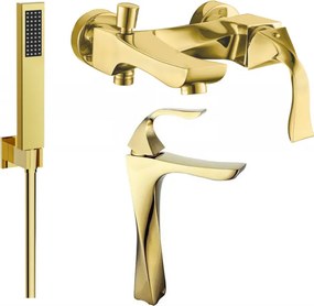 Mexen Estrella R02 fürdőkád készlet, arany - 72313R02-50