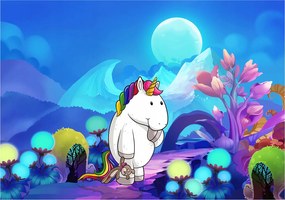 Fotótapéta Unikornis Szivárvány plüss mackó gyerekszobába 200x140 +ragasztó