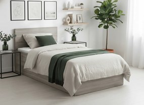 SOFIA ágy 90 x 200 cm, trüffel tölgy Ágyrács: Léces ágyrács, Matrac: Coco Maxi 20 cm matrac