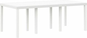 vidaXL Kerti Asztal Fehér 200 x 100 x 73 cm polirattan