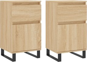 vidaXL 2 db sonoma tölgy színű szerelt fa tálalószekrény 40x35x70 cm
