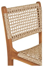 Derby bárszék, teak fa/polyrattan, natúr