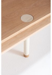 Fehér-natúr színű tölgyfa TV-állvány 180x64 cm Fina – Gazzda