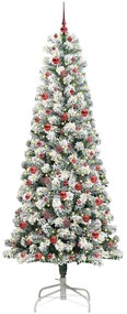 Műanyag Hajtogatós Karácsonyfa 300 LED-del Zöld és fehér 240 cm