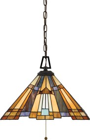 Elstead QZ-INGLENOOK-P-A Inglenook Tiffany függő lámpa többszínű 3×E27 IP20