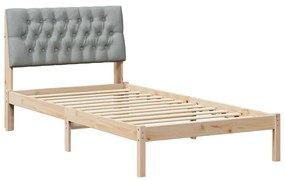 Ágykeret Kárpitozott Fejtámlával fejtámlával Barna 100 x 200 cm