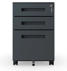 KATE görgős konténer íróasztal alá – 390 x 600 x 500 mm, antracit színű