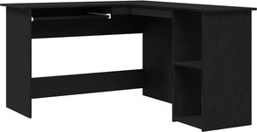 vidaXL Sarokíróasztal Fekete tölgy 120 x 140 x 75 cm Faanyag