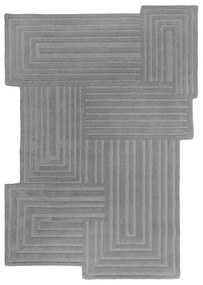 Szürke kézi szövésű gyapjú szőnyeg 120x170 cm Zen Rectangles – Flair Rugs