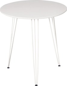 HOMCOM Kerek Étkezőasztal Nordic Modern Stílusú Fém Hajlított Lábakkal Konyhába, Nappaliba, Kávézóba, Bárba Ø70x75 cm Fehér | Aosom