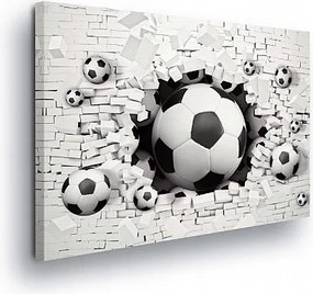 Vászonkép 100x75 Labdarúgás fal 3D dinamika sport energia modern művészet