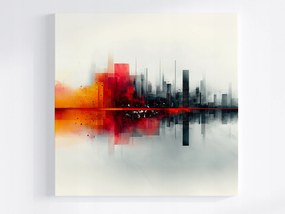 Poszter Absztrakt Grafika Város Panoráma Felhőkarcolók 40x40