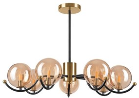Lamkur Csillá rrúdon GEORGIA 7xE14/5W/230V arany/füstös bézs LA49298