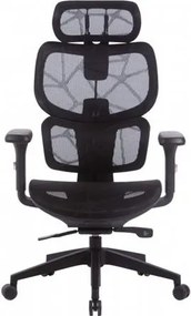 Irodai forgószék, hálós ülőlap és háttámla, fekete műanyag lábkereszt, Humantech, fekete (BBSZV429)