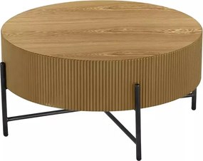 Corbi dohányzóasztal 80 cm nappaliba - tölgy / matt fekete