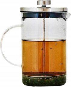 Dugattyús Üveg Teafőző Kancsó 0,8 L-es Szűrővel