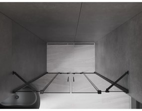 Mexen Velar Duo, tolózuhanyajtó nyitáshoz 160 cm, 8 mm szürke üveg, polírozott grafit, 871-160-000-42-95