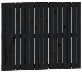 fekete tömör fenyőfa fali fejtámla 108x3x90 cm