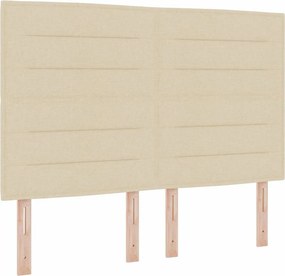 vidaXL Boxrugós ágy matracmal leddel Krém 140 x 190 cm szövet
