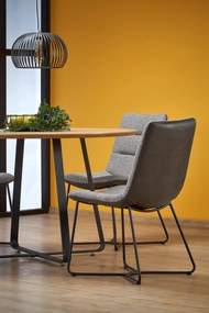 AKCIÓ Fekete étkezőasztal tölgyfa asztallappal NOCTURNE 120x120 II. osztály