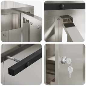 postaláda Fekete 30 x 23 x 55 cm Rozsdamentes acél