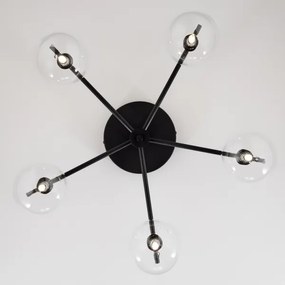 Jupiter 2046 - Felületre szerelhető csillár PRATO 5xG9/10W/230V fekete/átlátszó