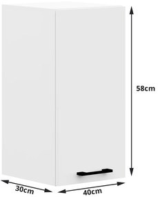 Felső konyhaszekrény Ozara W40 H580 (fehér). 1069134