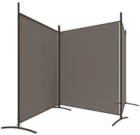 3 paneles antracitszürke szövet térelválasztó 525x180 cm