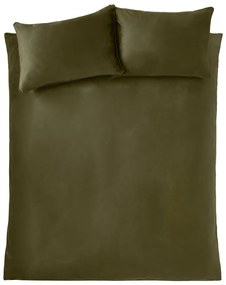Khaki kétszemélyes-hosszabbított bársony ágyneműhuzat 230x220 cm Kingsley – Catherine Lansfield