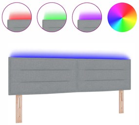 LED Ágytámla Vonal Design Világosszürke 72 cm Szövet