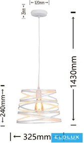 ELDLUX A08-B Egyágú Függesztett Lámpa IP20