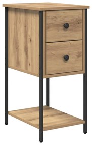 Éjjeliszekrény 2 pcs kézműves tölgy 32 x 42 x 70 cm Faanyag