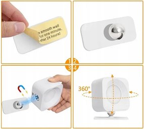 Vezeték nélküli mágneses LED lámpa az ágy fölé - fehér